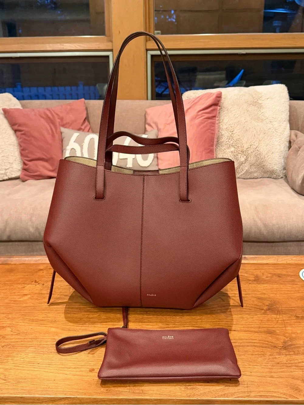 Large Polene Cyme bag with pouch (used once)